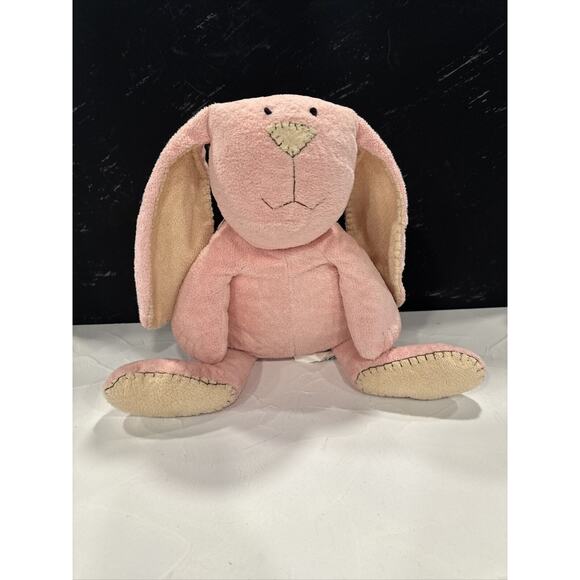 Pottery Barn Other - Pottery Barn Kids Patchwork Stitched Pink Bunny Rabbit 16” Plush Stuffed Animal